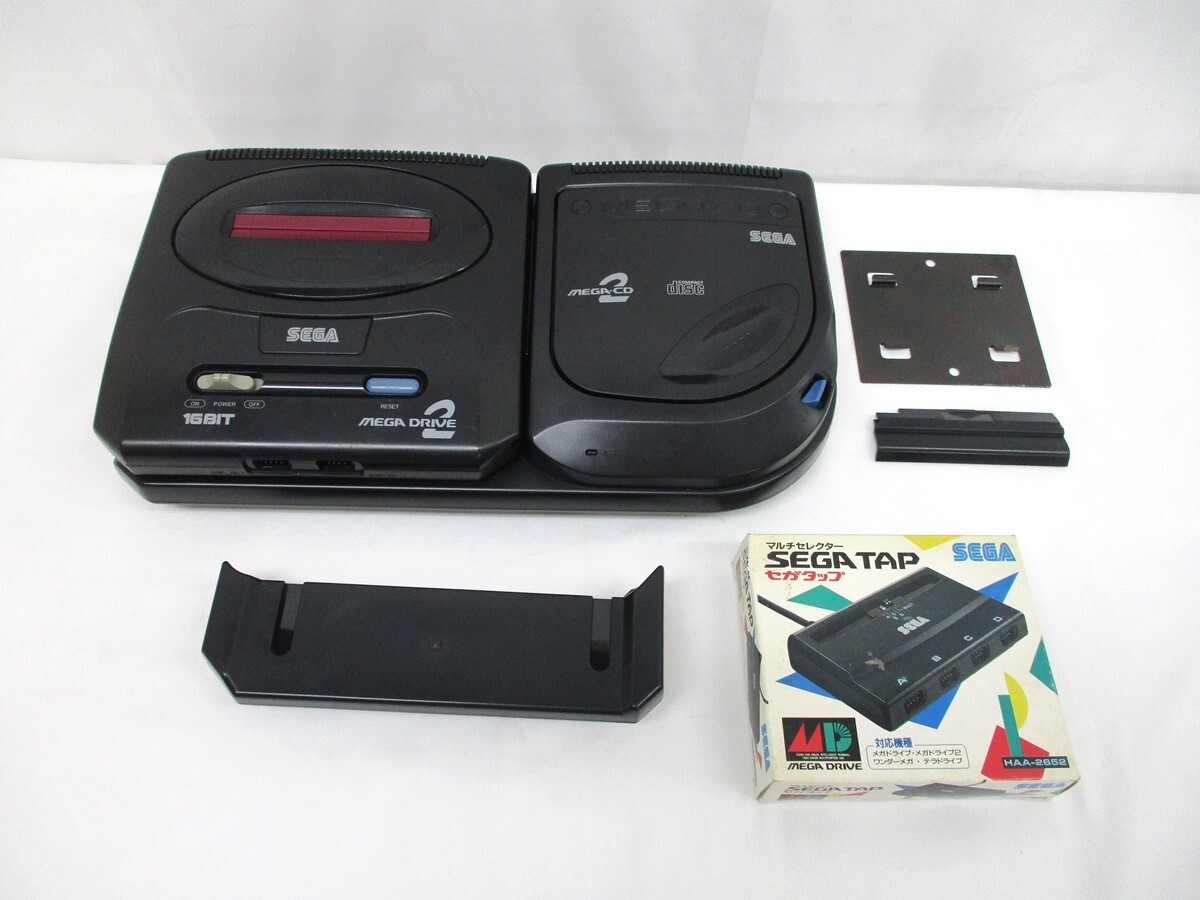 7188Y セガ SEGA メガドライブ MEGA-CD2 メガCD2 本体 HAA-2912 セガタップ SEGA TAP HAA-2652 MEGA DRIVE ゲーム機 周辺機器 ジャンクの画像1