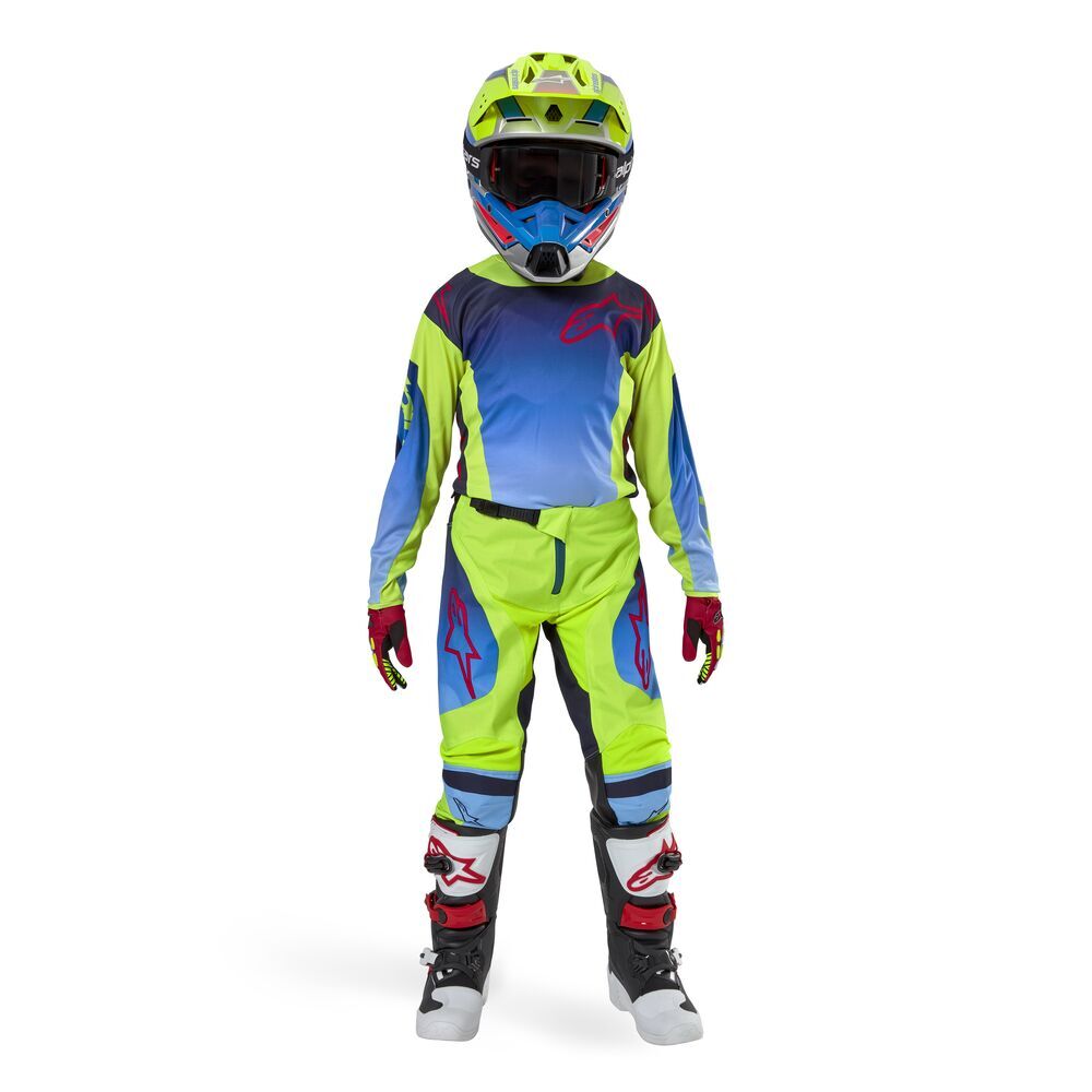 【10％OFF】 ALPINESTARS ’24 RACERユース HOEN”上下セット イエローフローブルーナイトネイビー YL/26サイズ 【子供用】_画像5