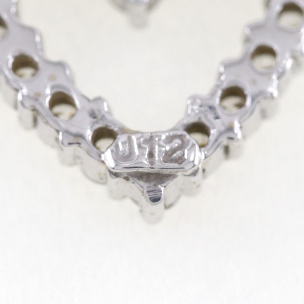  Heart earrings K18WG× diamond approximately 1.0g lady's [M121824001] used 