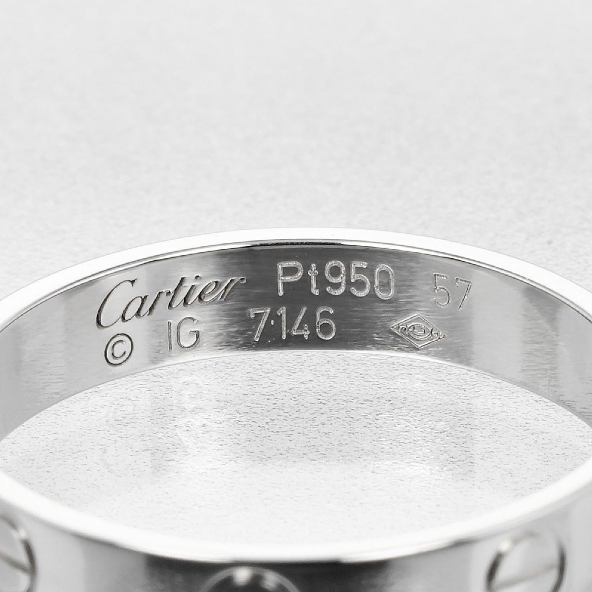 カルティエ CARTIER ミニラブ ウェディング 16.5号 リング 指輪 Pt950プラチナ 約4.45g【I132124009】中古_画像4