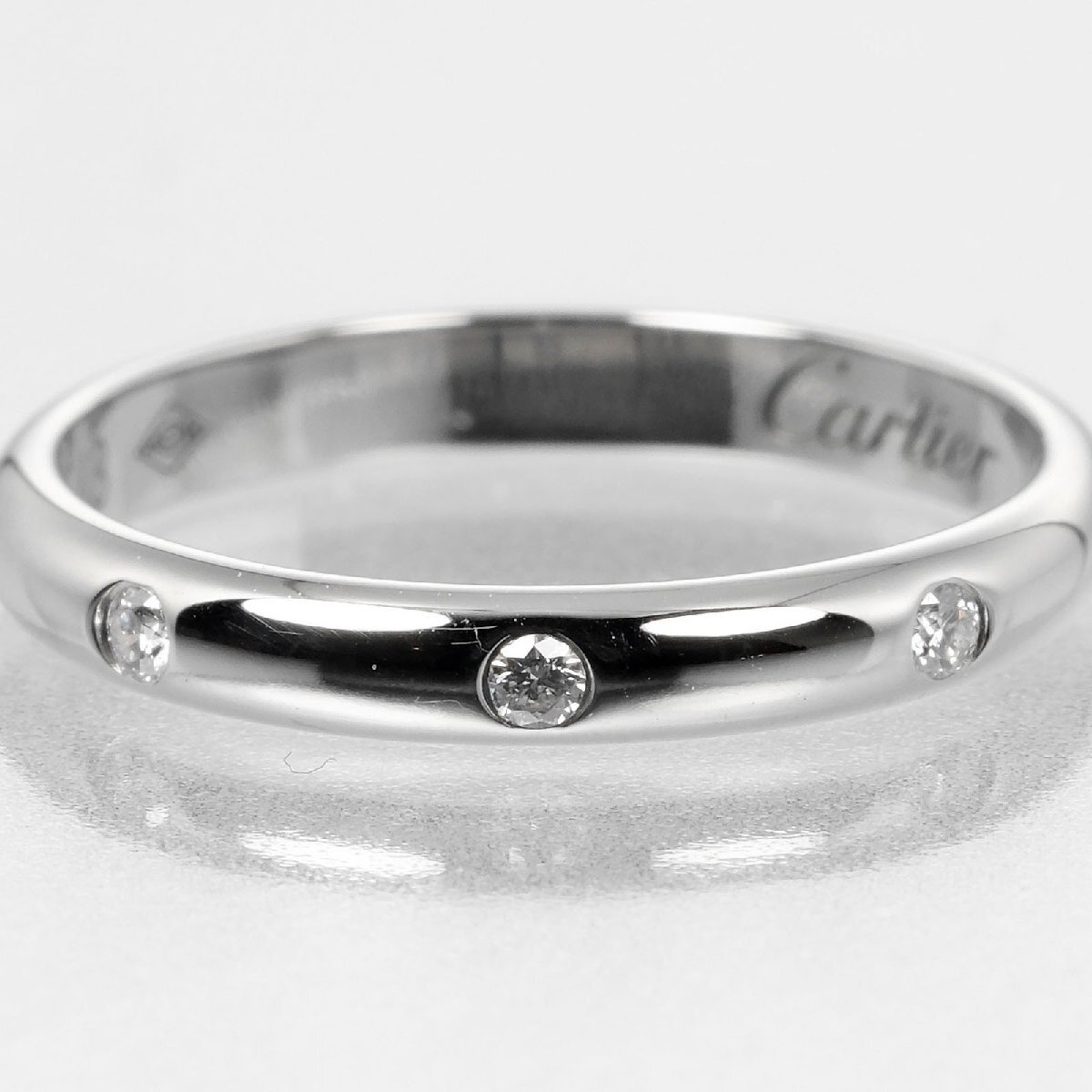 カルティエ CARTIER 1895 ウェディング 8号 リング 指輪 Pt950プラチナ 3P ダイヤモンド 約2.66g【I132124008】中古_画像6