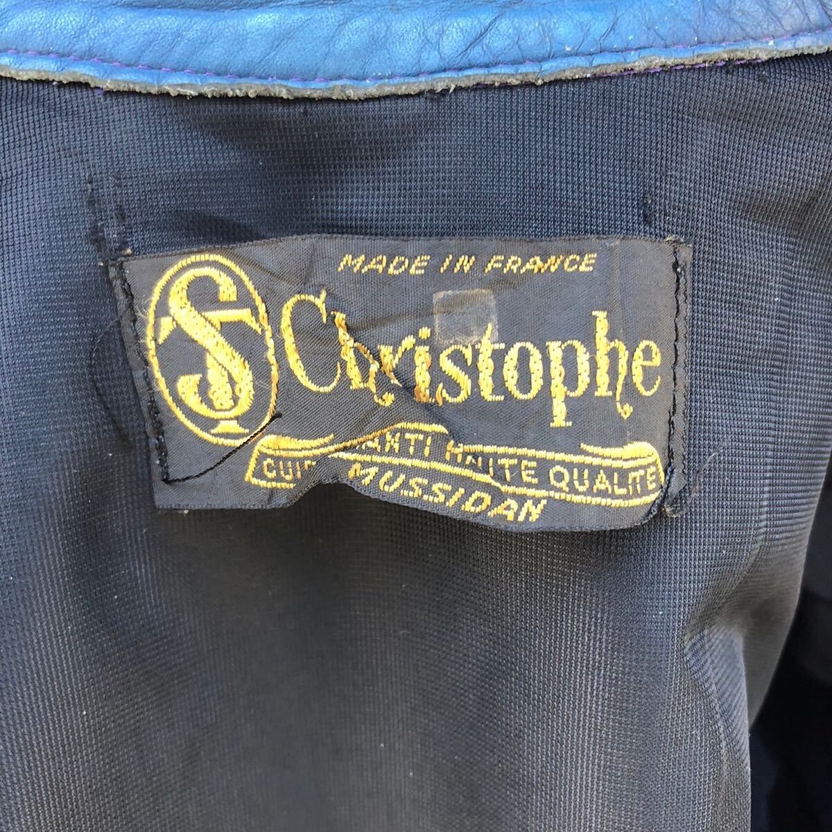 70s フランス製 Christophe ブルー シングルライダース 70s フランス製 Christophe ブルー シングルライダース