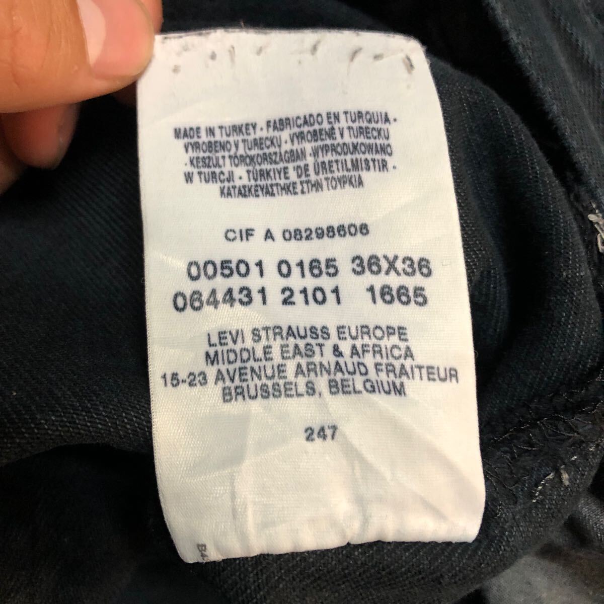 00s Levi's 501 ブラックデニム 501-0165ヴィンテージ ユーロ 後 00s Levi's 501 ブラックデニム 501-0165ヴィンテージ ユーロ 後