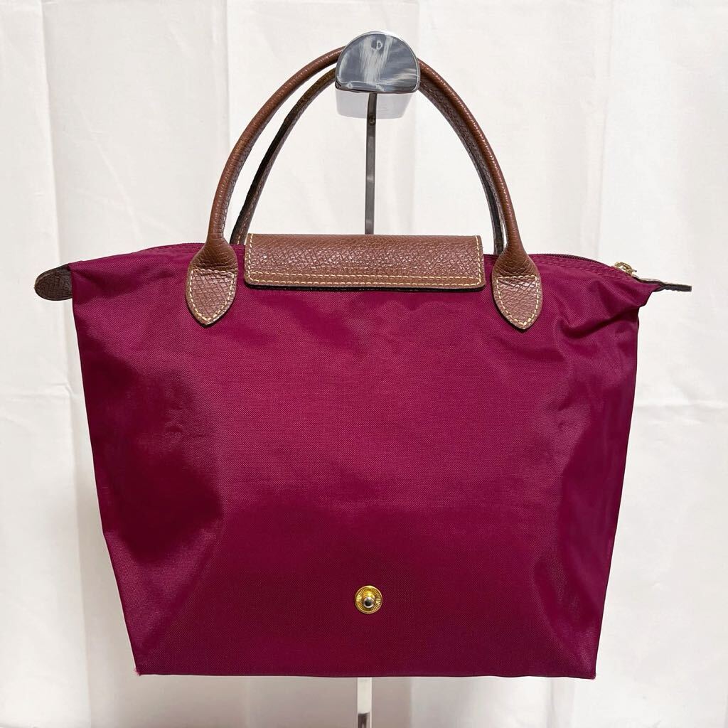 和292★ LONGCHAMP LE PLIAGE ロンシャン ルプリアージュ ハンドバッグ TYPE S ワインレッド レディース_画像2