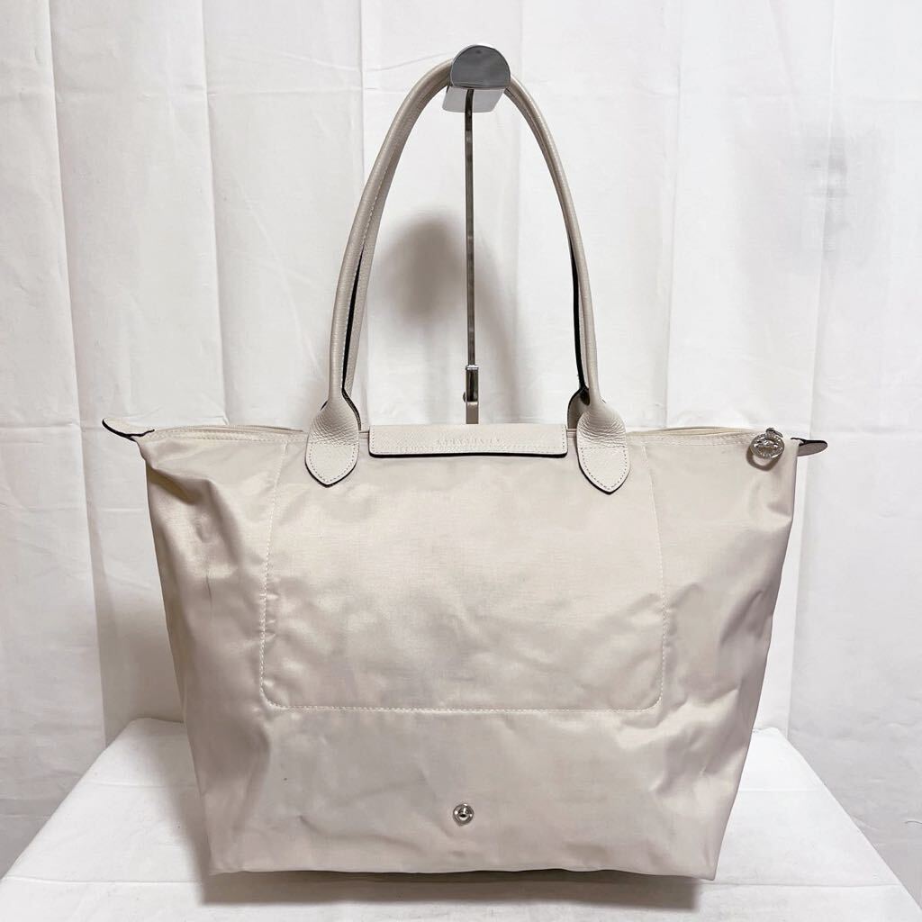 和292★ LONGCHAMP LE PLIAGE ロンシャン ルプリアージュ トートバッグ 肩掛けバッグ SHOPPING オフホワイト レディース_画像2