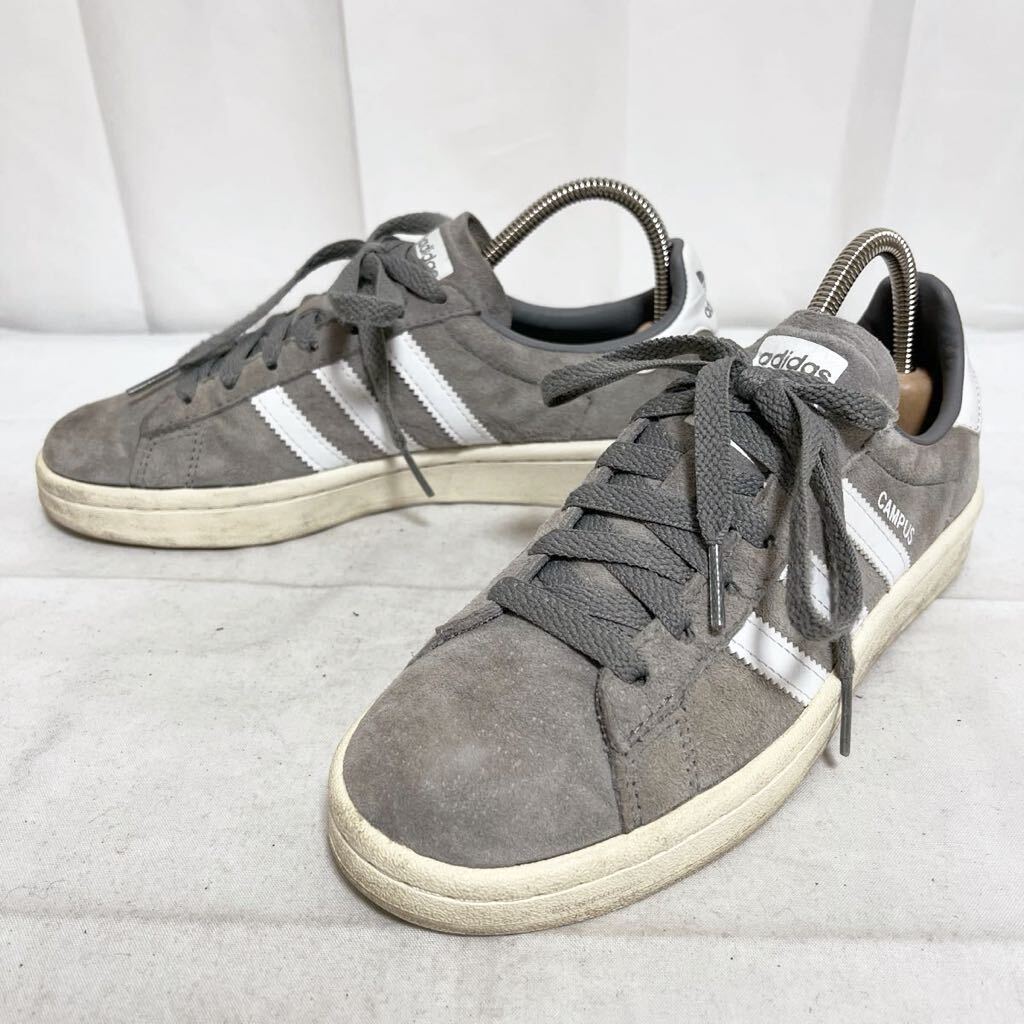 和309★ adidas CAMPUS アディダス キャンパス スニーカー スエードレザー シューズ 22.5 グレー レディース_画像1