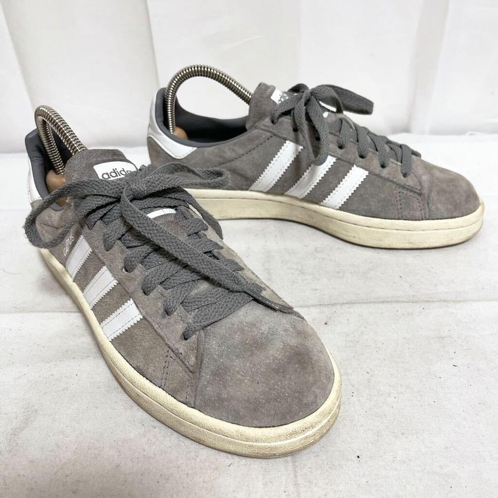 和309★ adidas CAMPUS アディダス キャンパス スニーカー スエードレザー シューズ 22.5 グレー レディース_画像2