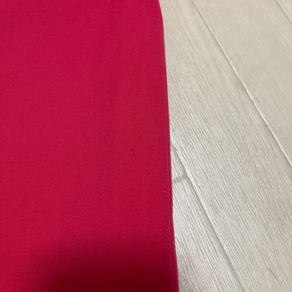 和284★① HANAE MORI Boutique セットアップ ノーカラージャケット スカート リボン 比翼ボタン 36 ピンク ハナエモリ レディース の画像8