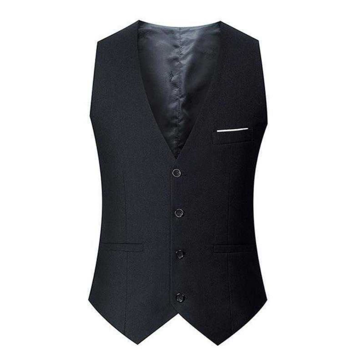 スーツ ベスト セレモニー フォーマル ビジネス 紳士 結婚式 ブラック XL