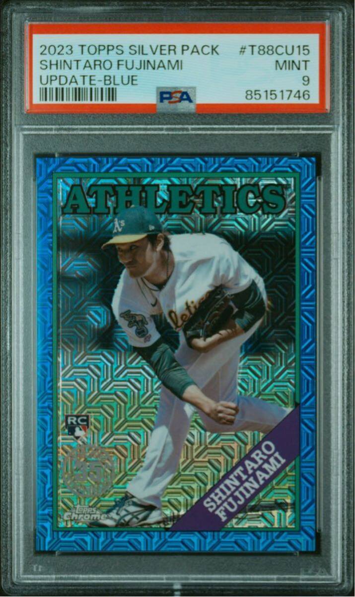 藤浪晋太郎 Topps Chrome psa9 アクアプリズム シリアル入り SHINTARO FUJINAMI psa 鑑定品の画像2