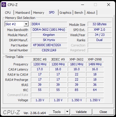 【中古・美品】 キングストン DDR4 64GB メモリ KF436C18RBK2/64 PC4-28800 Kingston FURY Renegade レネゲード 3600 MHz MT/秒 2枚 CL18