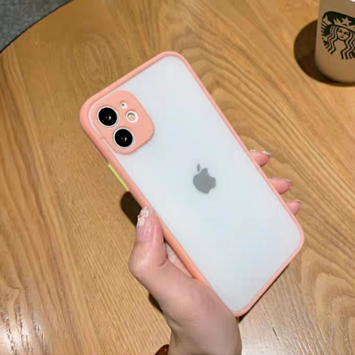 iPhone14 ケース ピンク クリア マット ニュアンスカラー おしゃれ 韓国 新品