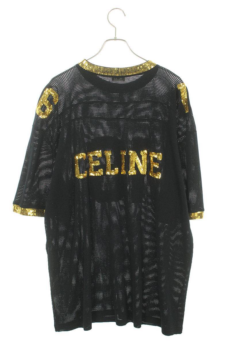 セリーヌバイエディスリマン CELINE by Hedi Slimane 2X26F818 サイズ:S ロゴデザインスパンコールTシャツ 中古 SS13_画像2