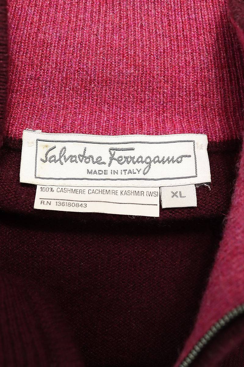  Salvatore Ferragamo Salvatore Ferragamo size :XL cashmere half Zip knitted used BS99