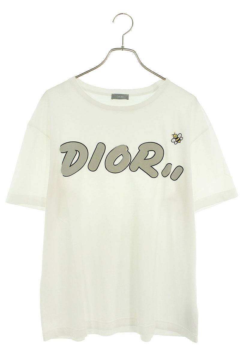 ディオール DIOR 19SS 923J611X1241 サイズ:L フロッキーロゴBEE刺繍Tシャツ 中古 BS99_画像1