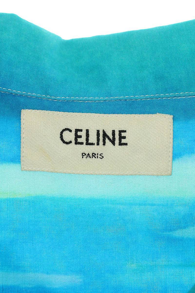 セリーヌ CELINE by Hedi Slimane 21SS 2C517424M サイズ:38 AUTOBAHN プリント ルーズ ハワイアン半袖シャツ 中古 OM10_画像3