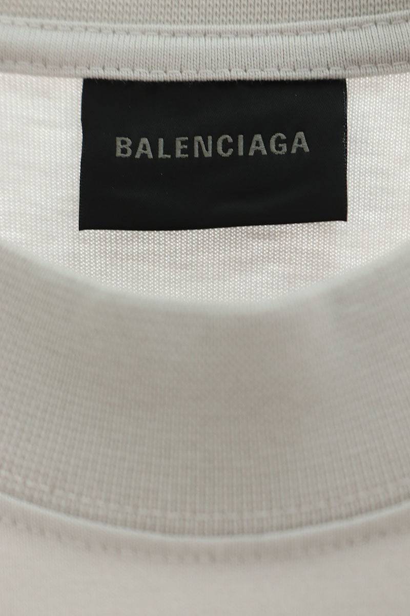 バレンシアガ BALENCIAGA 23AW 764235 TNVR2 サイズ:L ロゴプリントTシャツ 新古品 SB01_画像3