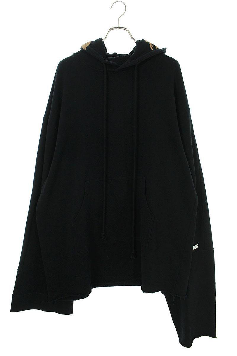 ラフシモンズ RAF SIMONS 171.185 ASSYMETRIC CAPE HOODIE VULTURES サイズ:1 袖アシンメトリーデザインプルオーバーパーカー 中古 BS55_画像1