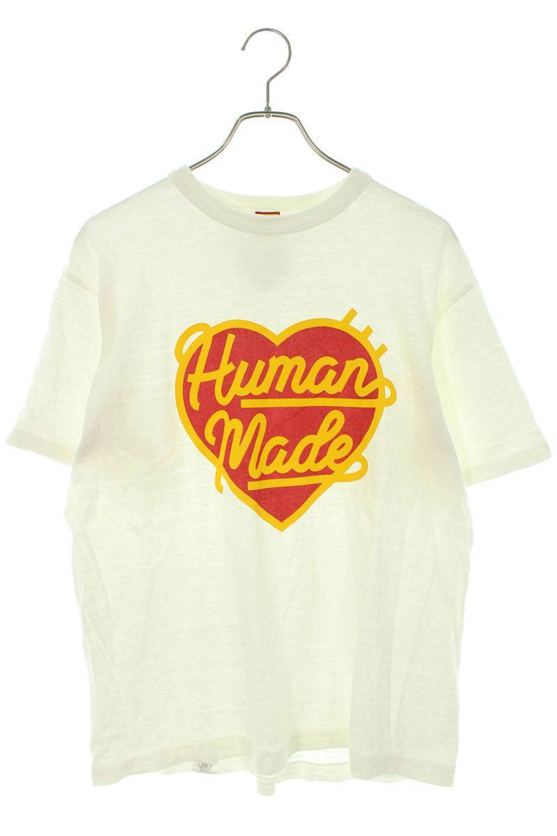 ヒューマンメイド HUMAN MADE HEART S/S T-SHIRT サイズ:L ハートロゴプリントTシャツ 中古 FK04_画像1