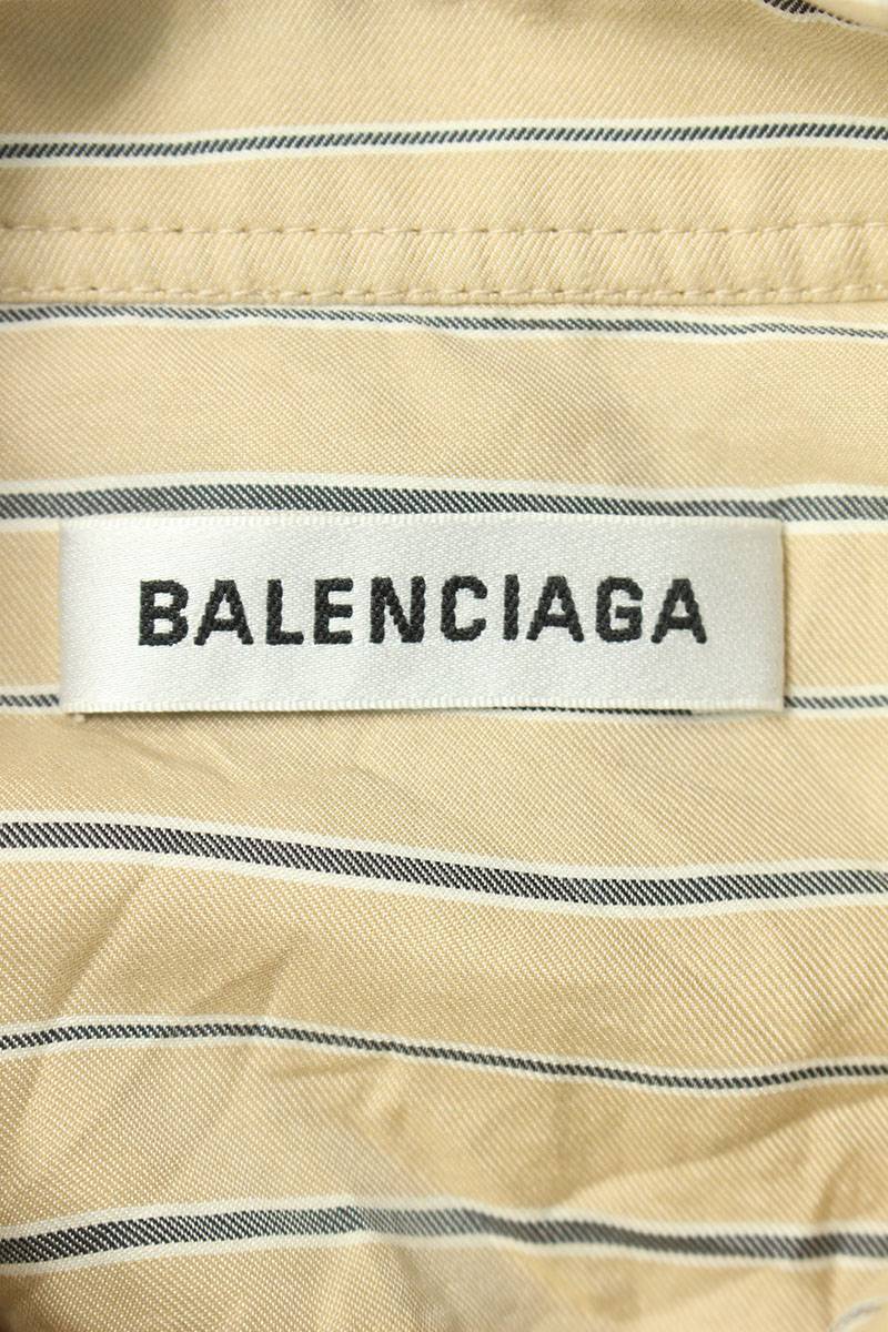バレンシアガ BALENCIAGA 492277 TCN04 サイズ:32 袖リボンストライプ長袖シャツ 中古 BS99_画像3