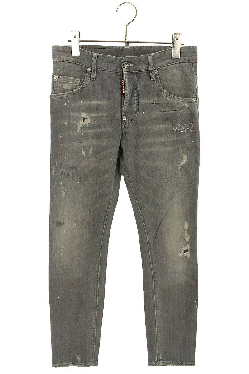 ディースクエアード DSQUARED2 S74LB0393 サイズ:42 ダメージリペアデニムパンツ 中古 BS99_画像1