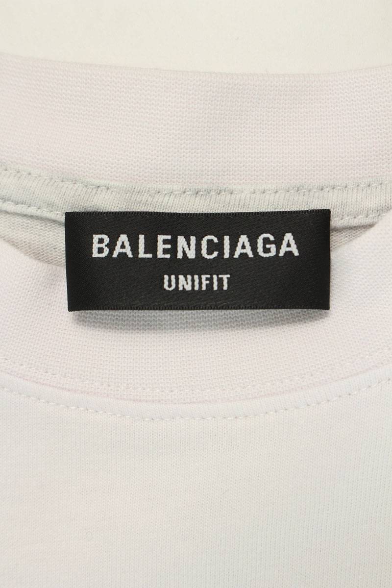 バレンシアガ BALENCIAGA 698811 TMVC9 サイズ:1 リメイクアップサイドダウンTシャツ 中古 SB01_画像3