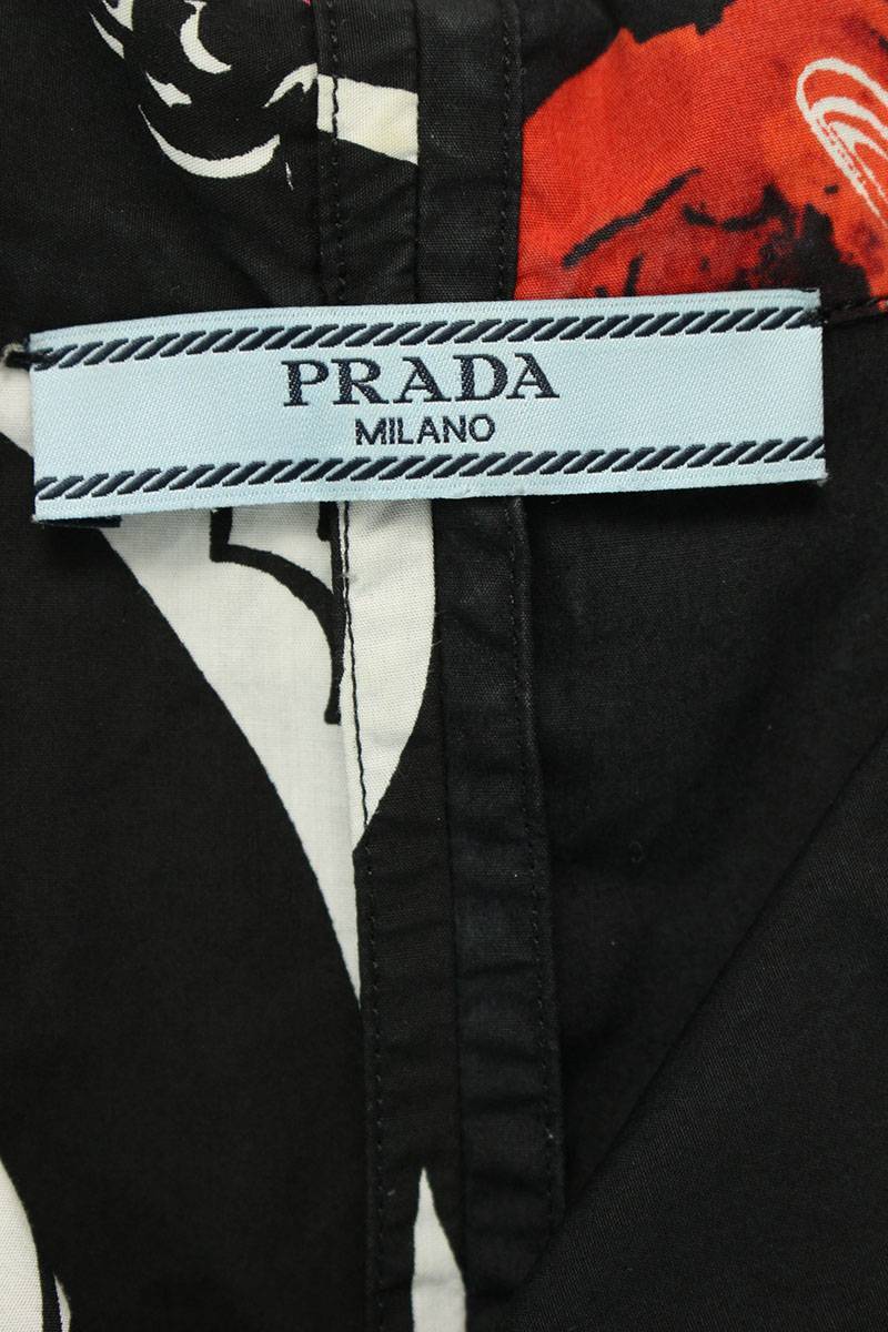 プラダ PRADA 18AW P433BU サイズ:42 コンビネーションプリント半袖シャツ 中古 SB01_画像3