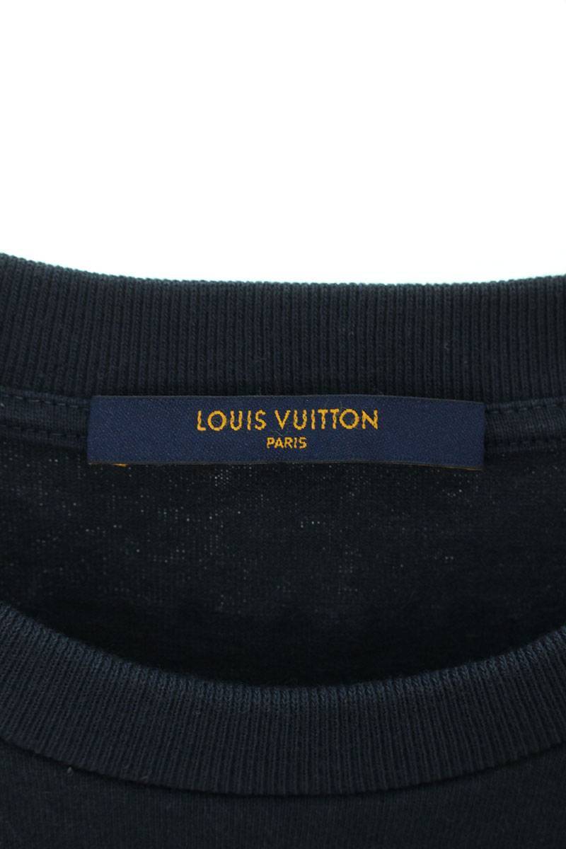 ルイヴィトン LOUISVUITTON 20AW RM202 NPL HJY68W サイズ:M LVフラワーエンブロイダリーTシャツ 中古 SS13_画像3