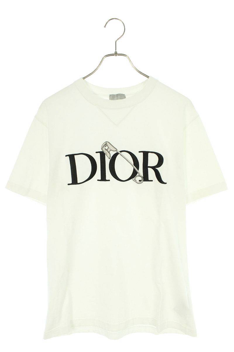 ディオール DIOR 20AW 043J625B0554 サイズ:S DIOR AND JUDY BLAMEロゴ刺繍Tシャツ 中古 SS13_画像1