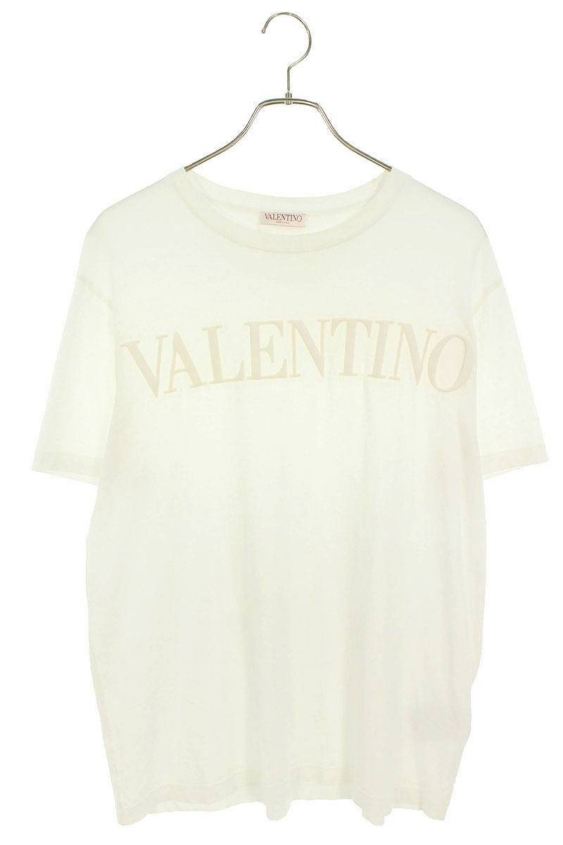 ヴァレンティノ VALENTINO 22SS XV3MG08Y843 サイズ:L ロゴ型押しTシャツ 中古 OM10_画像1