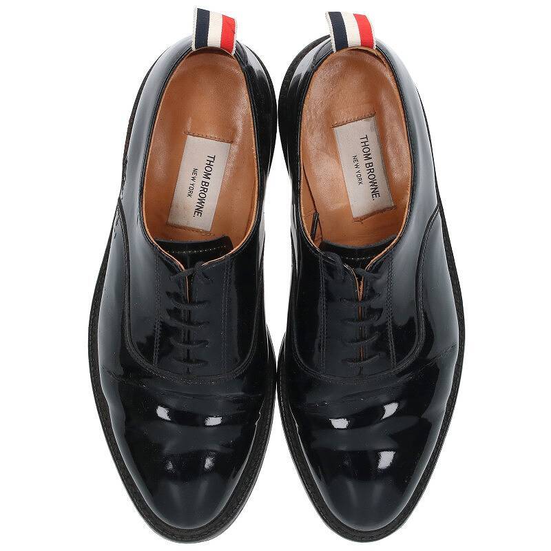 トムブラウン THOM BROWNE MFD001AP9210 サイズ:9 パテントレースアップシューズ 中古 BS99_画像4