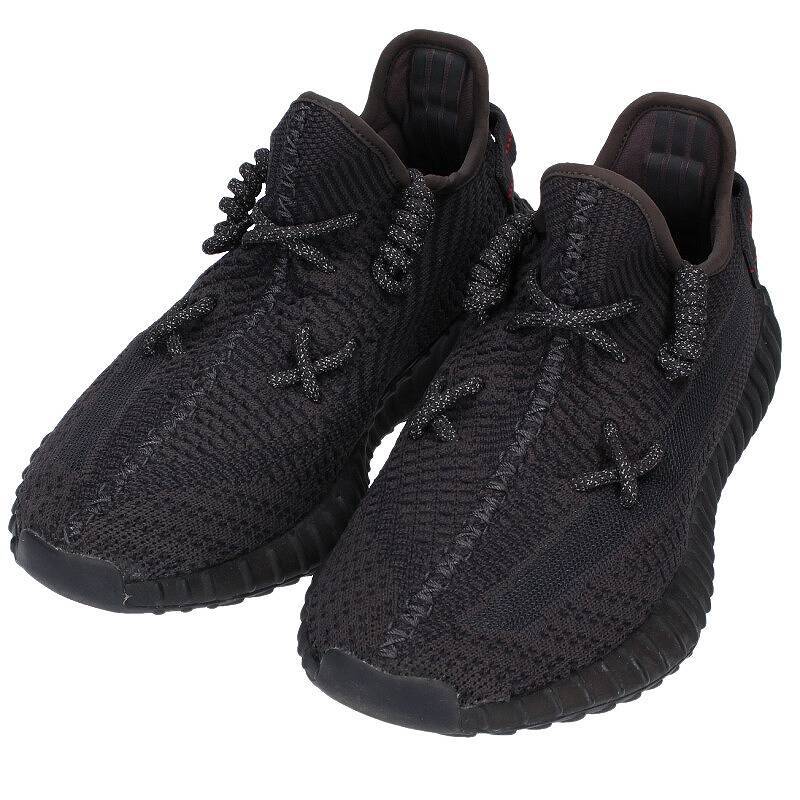 アディダス カニエウエスト adidas Kanye West YEEZY BOOST 350 V2 BLACK 27cm FU9006イージーブーストブラックスニーカー 中古 OM10の画像5