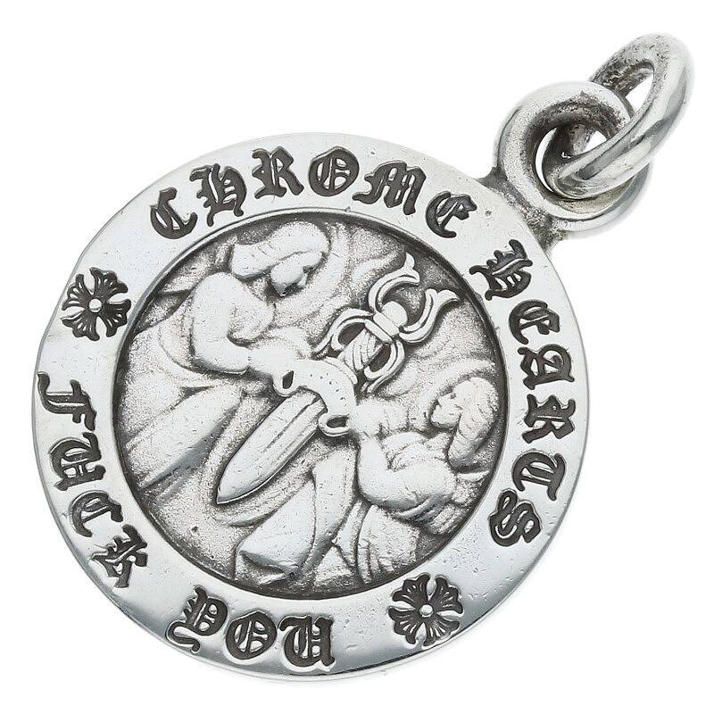 クロムハーツ Chrome Hearts CHRM ANGL MDL/エンジェルメダルチャーム V1/シルバーネックレストップ 中古 OS06_画像1