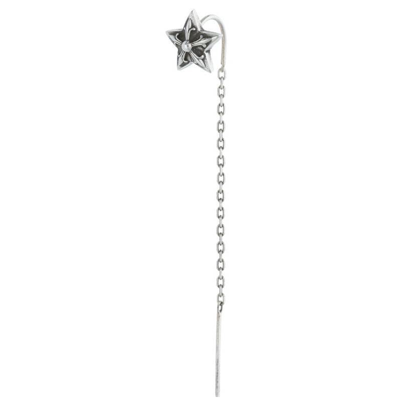 クロムハーツ Chrome Hearts CHAIN STAR/チェーンスター シルバーピアス 中古 SJ02