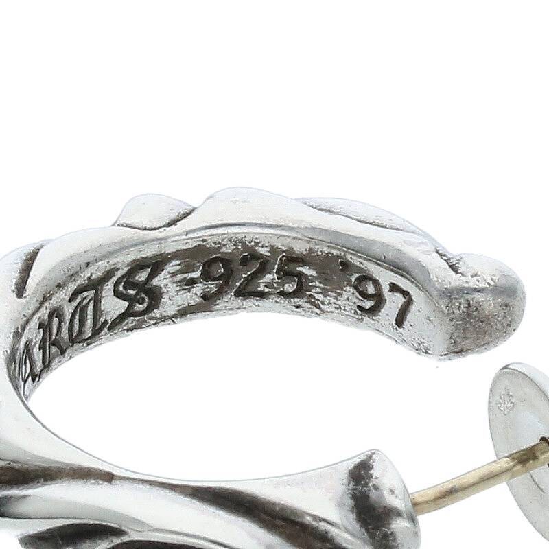 クロムハーツ Chrome Hearts HOOP SCROOL 1/スクロールフープ シルバーピアス 中古 SJ02_画像4