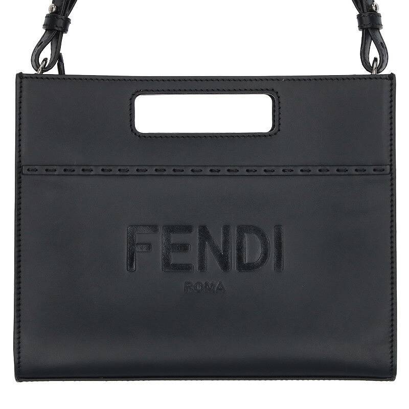 フェンディ FENDI 7VA547 ロゴ型押しレザーショッパースモールショルダーバッグ 中古 BS55_画像5