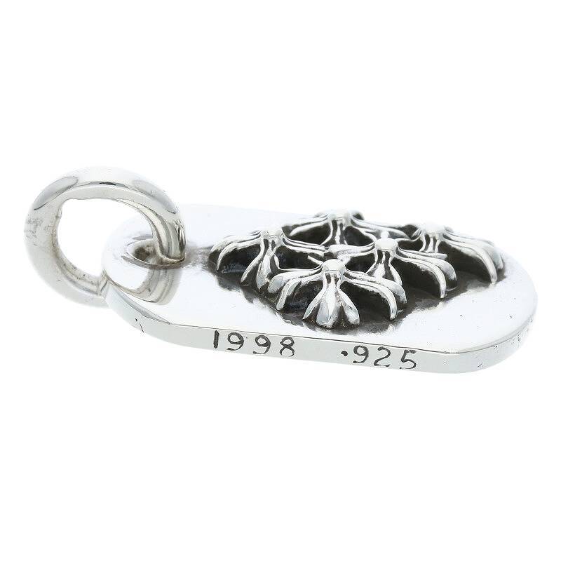 クロムハーツ Chrome Hearts RAISED DOGTAG/レイズドドッグタグ オールドチャーム/シルバーネックレストップ 中古 SJ02_画像3