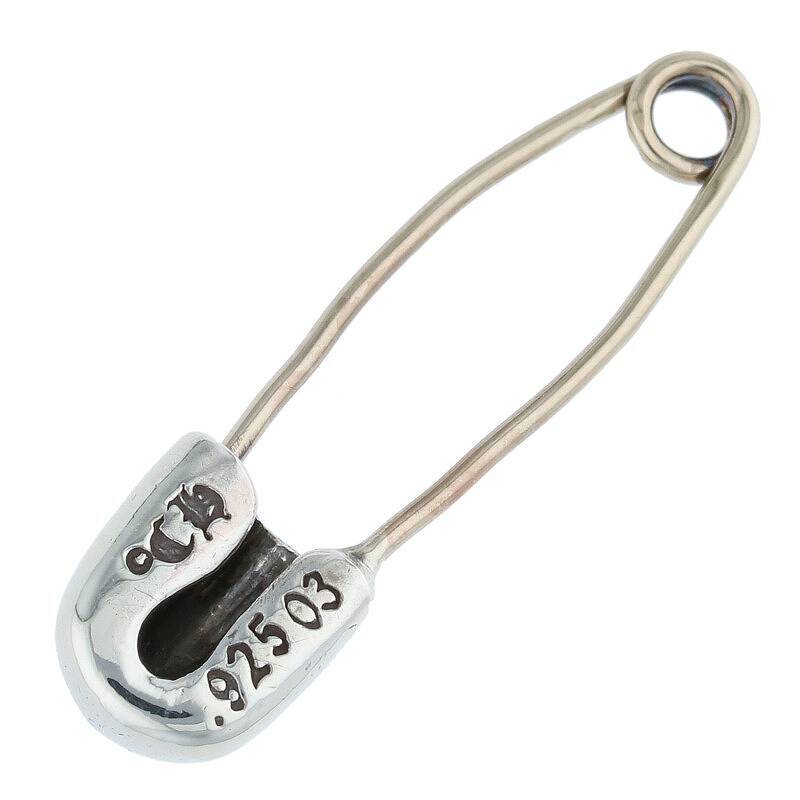 クロムハーツ Chrome Hearts SAFETY PIN SM/スモールセーフティピン サイズ:SMALL シルバーネックレストップ 中古 GZ11_画像2