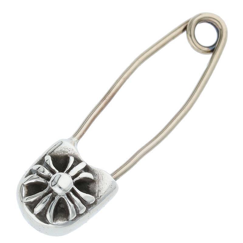 クロムハーツ Chrome Hearts SAFETY PIN SM/スモールセーフティピン サイズ:SMALL シルバーネックレストップ 中古 GZ11_画像1