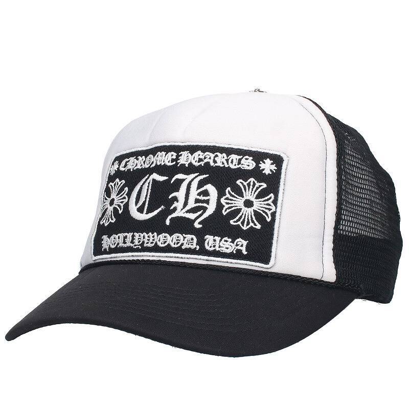 クロムハーツ Chrome Hearts TRUCKER CAP/トラッカーキャップ CHパッチクロスボール付メッシュ帽子 中古 OM10_画像1