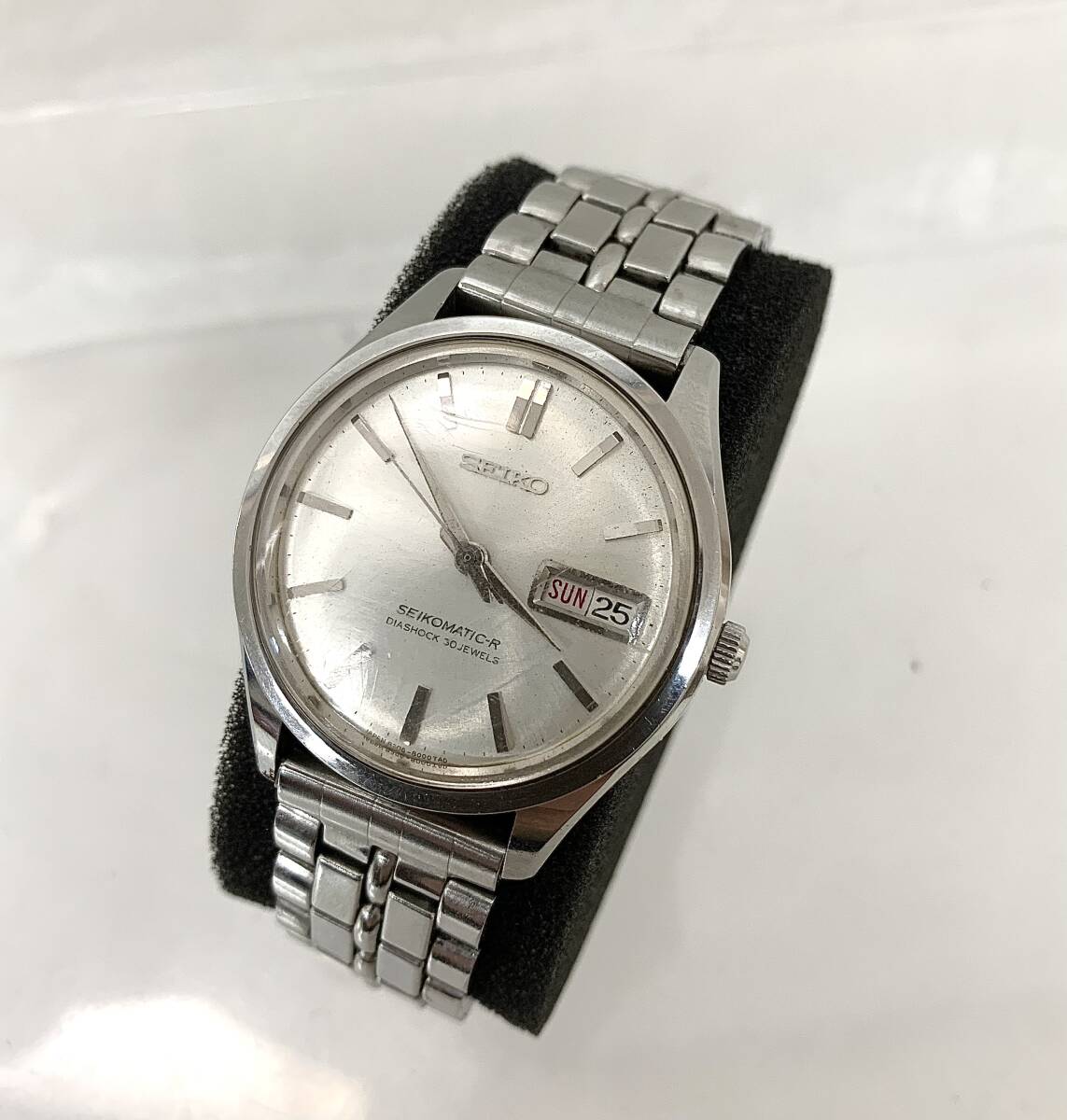 稼動★8306-8001 SS★SEIKO セイコー デイデイト 手巻き 30石 DIASHOCK 30 JEWELS 裏蓋イルカ