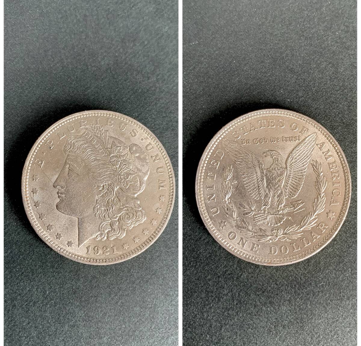 銀貨4枚●1958年 フランクリン 1964年 ケネディ HALF DOLLAR 1921年 モルガンダラー イーグル 1776-1976 アイゼンハワー 1ドル ONE DOLLARの画像5