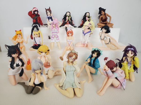 【保存版】 SE2935-0411-54 【中古】 他 Re:ゼロ アイドルマスター ホロライブ まとめ18点セット お座りタイプ フィギュアのみ 美少女フィギュア その他