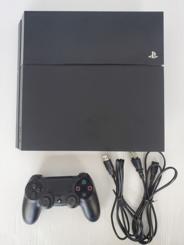 SE2988-0425-46 【ジャンク・現状品】 SONY PlayStation4 PS4 CUH-1000A 500GB ジェット・ブラック 本体 ワイヤレスコントローラー セットの画像1