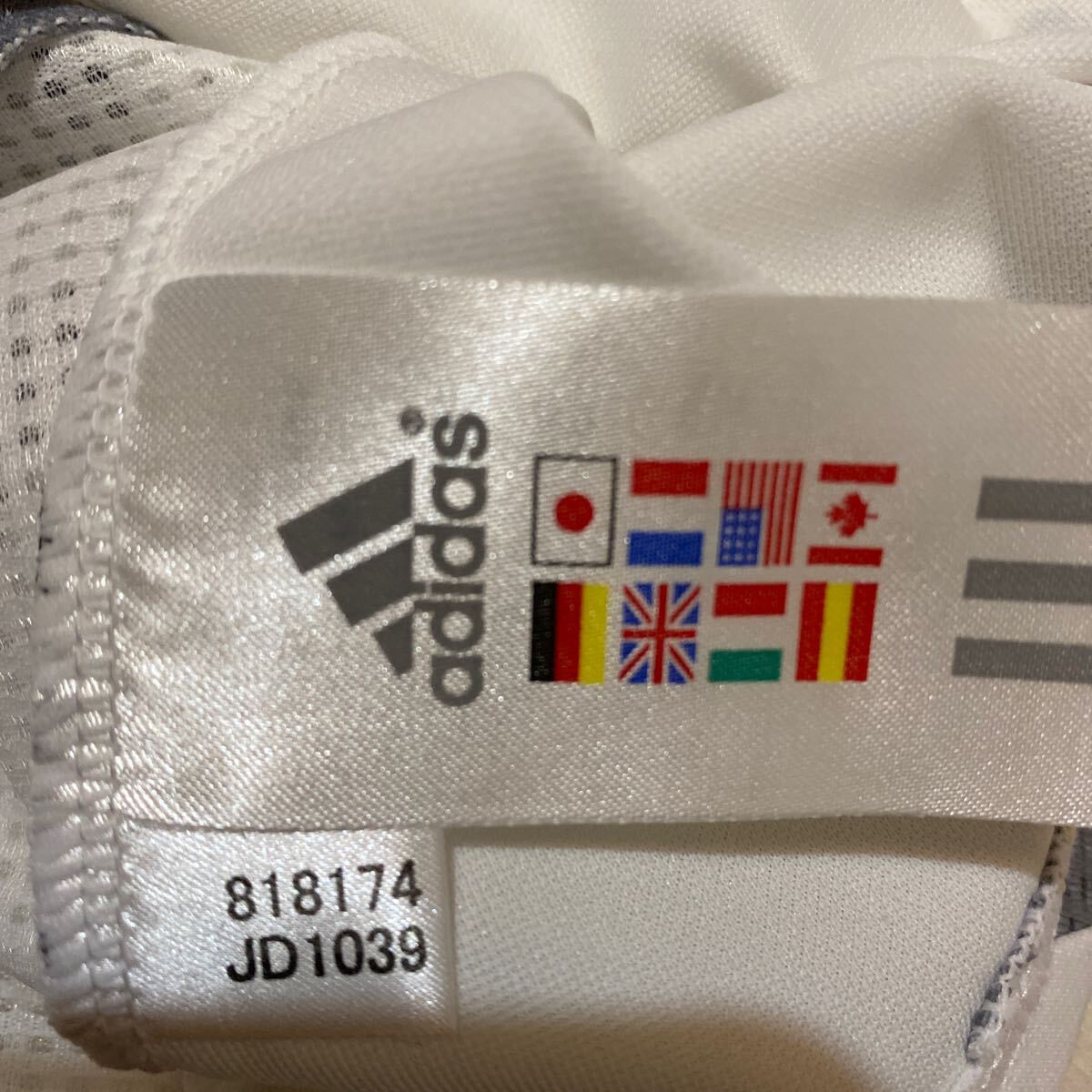 サッカー日本代表 ユニフォーム 06-07 アウェイ M アディダス adidas 刃文 白の画像6