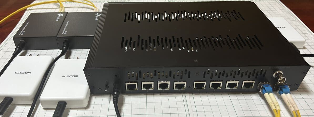 SOtM sNH-10G マスタークロック入力付 12V 光転送入出力セット付　GAN電源アダプター付　オーディオ専用ネットワークスイッチ_画像3