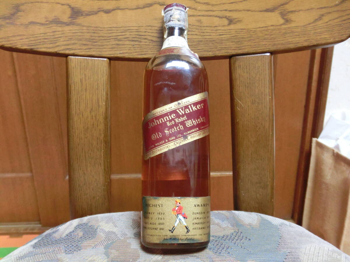 当時物＊古酒＊JOHNNIE WALKER＊ジョニーウォーカー＊レッドラベル＊コルクキャップ＊証紙、針金付＊43度＊760ml＊ボンド商会＊0422-01