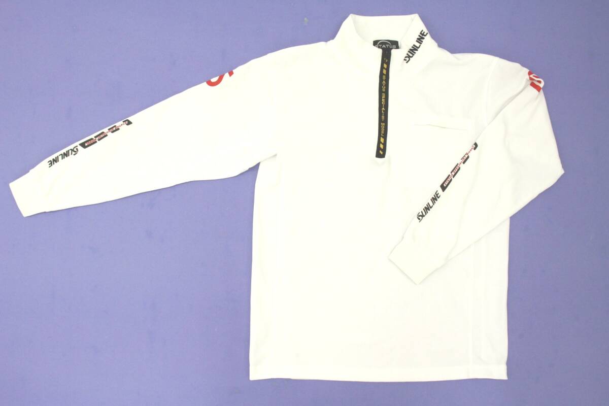 サンライン　ステータス・ジップアップ　DRYシャツ　STWー0841（ホワイト）　Lサイズ　【中古良品】_画像1