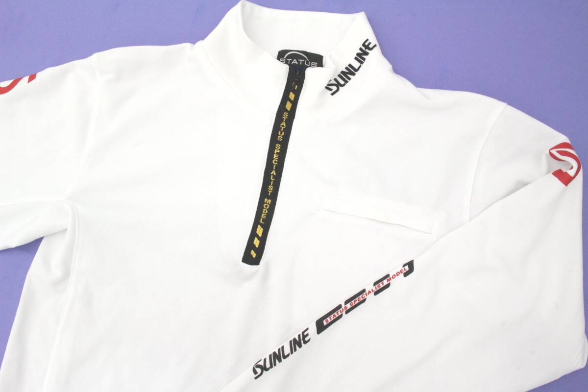 サンライン　ステータス・ジップアップ　DRYシャツ　STWー0841（ホワイト）　Lサイズ　【中古良品】_画像2
