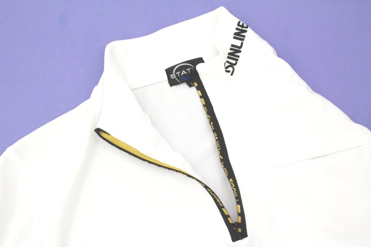 サンライン ステータス・ジップアップ DRYシャツ STWー0841（ホワイト） Lサイズ 【中古良品】の画像4
